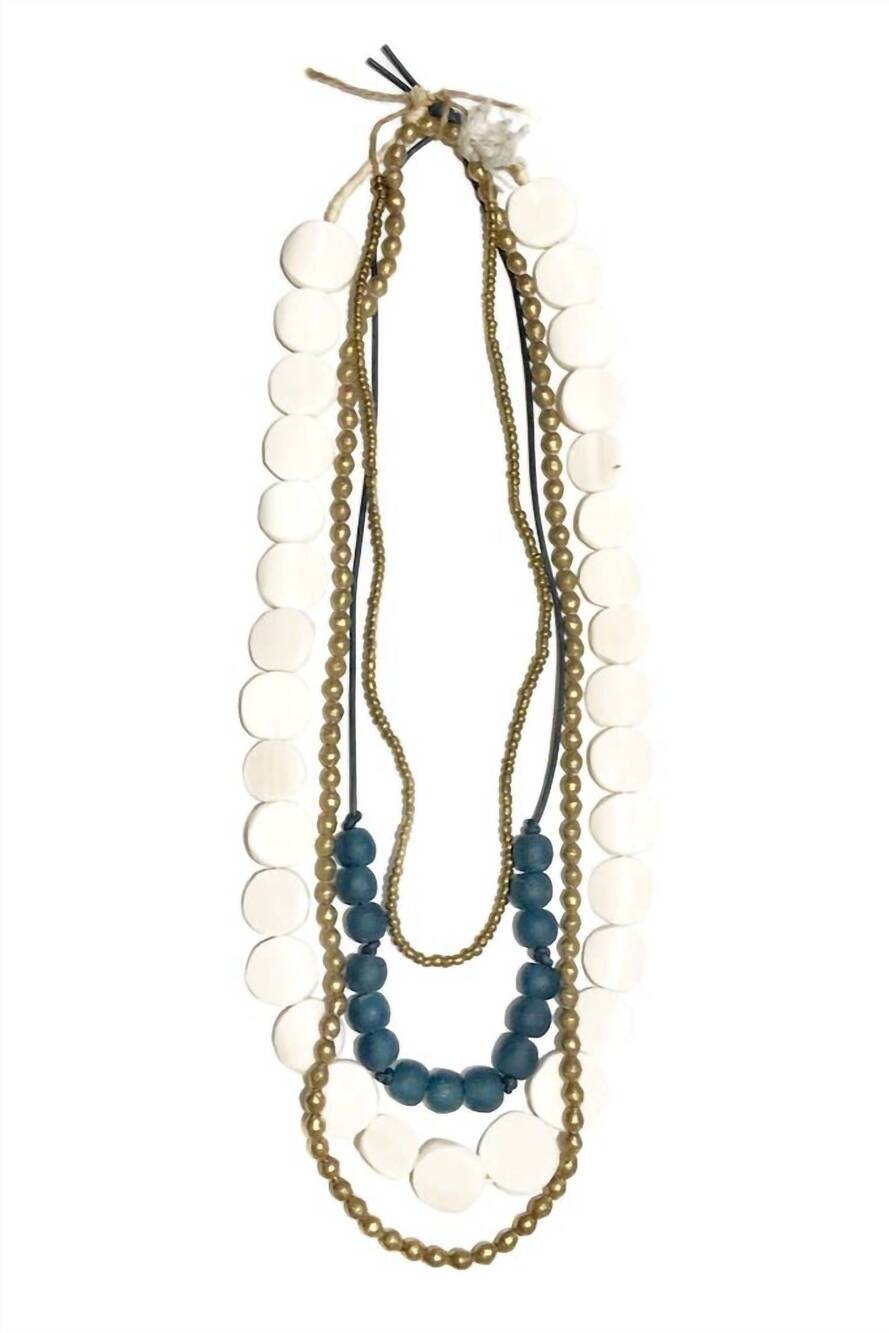 NEW TWINE & TWIG women's layer necklace set in indigo